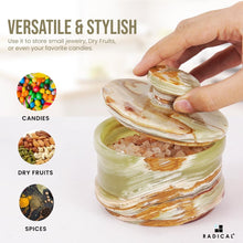 Load image into Gallery viewer, Radicaln Salt Cellar Marble salt jar with lid and serving spoon
