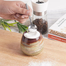 Load image into Gallery viewer, SALT CANDY BELL SMALL Handcrafted Marble Salt Cellar with Lid &amp; Spoon – Large Decorative Salt Candy Bell Storage Jar
