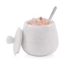 Load image into Gallery viewer, SALT CANDY BELL SMALL Handcrafted Marble Salt Cellar with Lid &amp; Spoon – Large Decorative Salt Candy Bell Storage Jar
