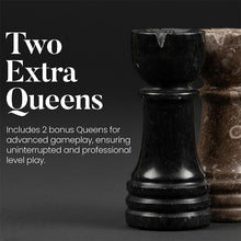 Load image into Gallery viewer, Marble Chess Set 10" Chess Games with 32 Chess Pieces &amp; 2 Extra Queens for Beginner Board Games, Valentine’s Day Game Nights

