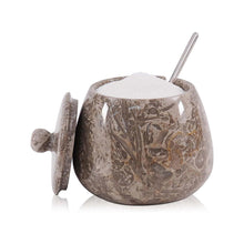 Load image into Gallery viewer, Marble Salt Cellar with Spoon - Handmade Salt Jar with Lid | Kitchen Storage Container
