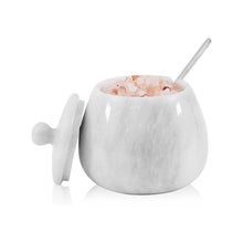 Load image into Gallery viewer, Marble Salt Cellar with Spoon - Handmade Salt Jar with Lid | Kitchen Storage Container
