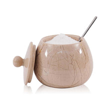 Load image into Gallery viewer, Marble Salt Cellar with Spoon - Handmade Salt Jar with Lid | Kitchen Storage Container

