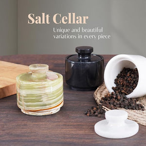 Stylish Marble Salt Cellar Trinket Box Kitchen Décor Salt Pepper Bowls