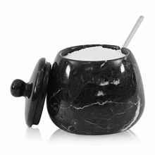 Load image into Gallery viewer, Marble Salt Cellar with Spoon - Handmade Salt Jar with Lid | Kitchen Storage Container
