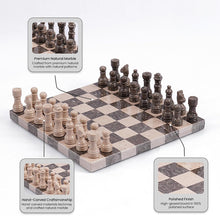 Load image into Gallery viewer, Marble Chess Set 10" Chess Games with 32 Chess Pieces &amp; 2 Extra Queens for Beginner Board Games, Valentine’s Day Game Nights
