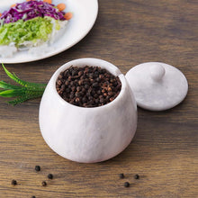 Load image into Gallery viewer, Marble Salt Cellar with Spoon - Handmade Salt Jar with Lid | Kitchen Storage Container
