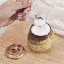 Load image into Gallery viewer, SALT CANDY BELL SMALL Handcrafted Marble Salt Cellar with Lid &amp; Spoon – Large Decorative Salt Candy Bell Storage Jar
