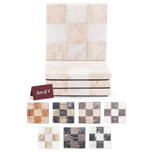Load image into Gallery viewer, Luxury Checkered Coasters Plates Set of 4, Decorative Drink Coasters for Home &amp; Office
