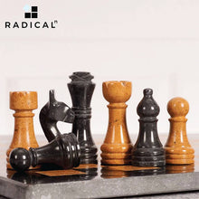 Load image into Gallery viewer, Black and Golden Handmade 12 Inches Premium Quality Marble Chess Set
