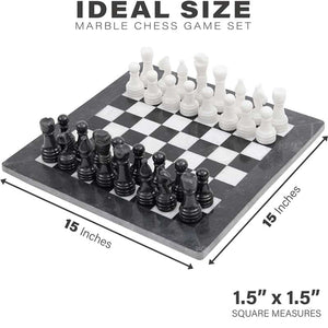 RADICALn Black and White 15 Inches High Quality Marble Full Chess Set