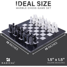 Load image into Gallery viewer, Black and White Antique 15 Inches Handmade Premium Quality Marble Chess Set
