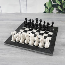 Load image into Gallery viewer, Black and White Handmade 12 Inches Premium Quality Marble Chess Set
