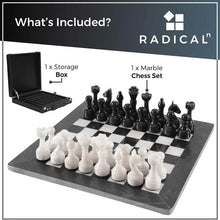 Load image into Gallery viewer, Black and White Handmade 15 Inches Premium Quality Marble Chess Set (With Storage Box)
