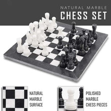 Load image into Gallery viewer, Black and White Handmade 15 Inches Premium Quality Marble Chess Set (With Storage Box)
