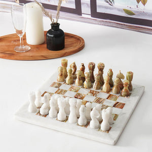 RADICALn Natural Marble Black and White Staunton Tournament Chess Set