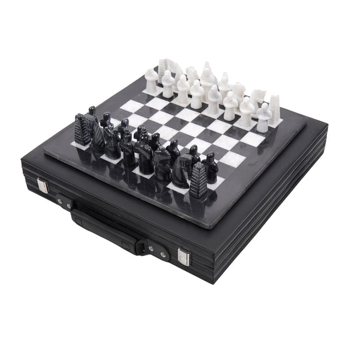  Chess board, chess set, marble chess set