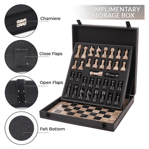  Chess board, chess set, marble chess set