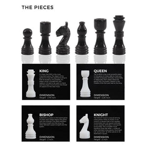 RADICALn Natural Marble Black and White Staunton Tournament Chess Set