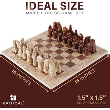 Load image into Gallery viewer, Coral and Red Antique Handmade 15 Inches Premium Quality Marble Chess Set
