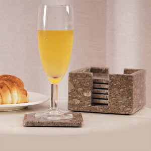 Full square coaster set with holder