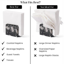 Load image into Gallery viewer, Marble Mini Napkin Holder, 3" x 4" Inch Natural Stone Upright Holder for Paper Napkins on Kitchen Counter, Dining Table or Home Bar, Halloween Cocktail Bar
