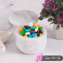 Load image into Gallery viewer, Marble Salt Cellar Small with Magnetic Lid  Handmade Kitchen Salt &amp; Spice Container
