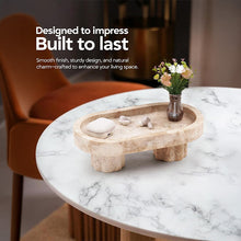 Load image into Gallery viewer, Radicaln Tray with Legs 10" Decorative Bathroom Vanity Tray decorative tray, Natural Stone, Marble Oval Tray, Pedestal Tray, Elegant Home Decor

