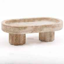 Load image into Gallery viewer, Radicaln Tray with Legs 10" Decorative Bathroom Vanity Tray decorative tray, Natural Stone, Marble Oval Tray, Pedestal Tray, Elegant Home Decor
