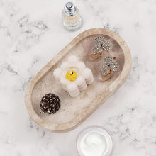 Load image into Gallery viewer, Radicaln Tray with Legs 10" Decorative Bathroom Vanity Tray decorative tray, Natural Stone, Marble Oval Tray, Pedestal Tray, Elegant Home Decor
