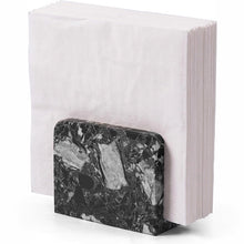 Load image into Gallery viewer, Marble Mini Napkin Holder, 3" x 4" Inch Natural Stone Upright Holder for Paper Napkins on Kitchen Counter, Dining Table or Home Bar, Halloween Cocktail Bar
