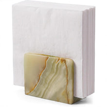 Load image into Gallery viewer, Marble Mini Napkin Holder, 3" x 4" Inch Natural Stone Upright Holder for Paper Napkins on Kitchen Counter, Dining Table or Home Bar, Halloween Cocktail Bar
