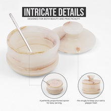 Load image into Gallery viewer, Radicaln Salt Cellar Marble salt jar with lid and serving spoon
