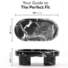 Load image into Gallery viewer, Radicaln Tray with Legs 10" Decorative Bathroom Vanity Tray decorative tray, Natural Stone, Marble Oval Tray, Pedestal Tray, Elegant Home Decor
