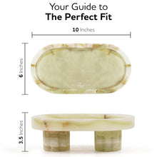 Load image into Gallery viewer, Radicaln Tray with Legs 10" Decorative Bathroom Vanity Tray decorative tray, Natural Stone, Marble Oval Tray, Pedestal Tray, Elegant Home Decor
