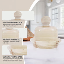 Load image into Gallery viewer, Luxury Marble Butter Dish with Lid Premium Natural Marble Butter Keeper for Kitchen &amp; Dining Table Elegant Butter Storage Container
