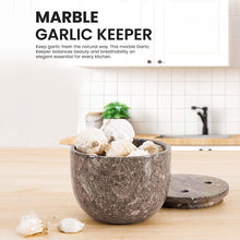 Load image into Gallery viewer, Marble Handcrafted Garlic Keepers Natural Marble Garlic Storage Jar Garlic Container for Counter
