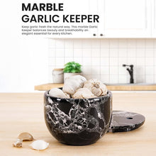 Load image into Gallery viewer, Marble Handcrafted Garlic Keepers Natural Marble Garlic Storage Jar Garlic Container for Counter
