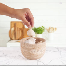 Load image into Gallery viewer, Marble Handcrafted Garlic Keepers Natural Marble Garlic Storage Jar Garlic Container for Counter
