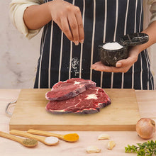 Load image into Gallery viewer, Marble Salt Cellar Small with Magnetic Lid  Handmade Kitchen Salt &amp; Spice Container
