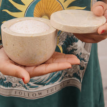 Load image into Gallery viewer, Marble Salt Cellar Big with Magnetic Lid Handmade Kitchen Salt &amp; Spice Container
