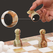 Load image into Gallery viewer, Green Onyx &amp; White 15 Inches Handmade Premium Quality Chess Set
