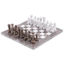 Load image into Gallery viewer, Grey Oceanic and White Handmade 12 Inches High Quality Marble Chess Set
