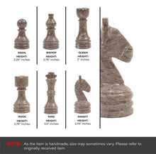 Load image into Gallery viewer, Grey Oceanic and White Handmade 15 Inches High Quality Marble Chess Set
