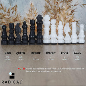 RADICALn Handmade Marble Black and White Staunton Tournament Chess Set