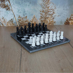 RADICALn Handmade Marble Black and White Staunton Tournament Chess Set