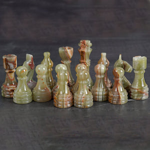 Handmade White and Green Premium Quality Chess Figures