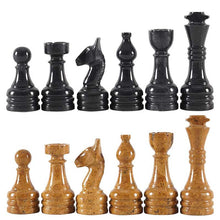 Load image into Gallery viewer, Marble Black and Golden Premium Quality Chess Figures.
