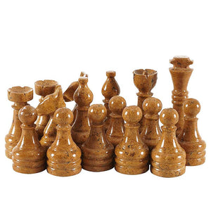 Marble Black and Golden Premium Quality Chess Figures.