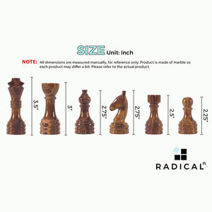 Marble Red & Coral Premium Quality Chess Game Figures